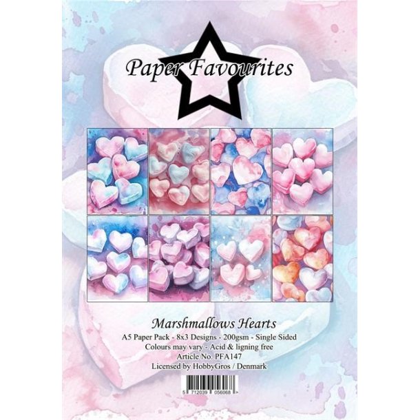 Paper Favourites Paper Pack Marshmallows Hearts PFA147 A5