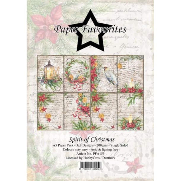 Paper Favourites Paper Pack Spirit of Christmas PFA155 A5