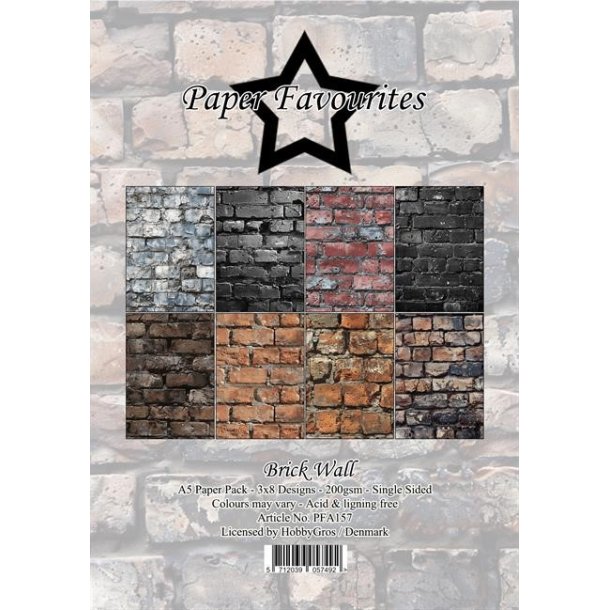 Paper Favourites Paper Pack Brick Wall PFA157 A5