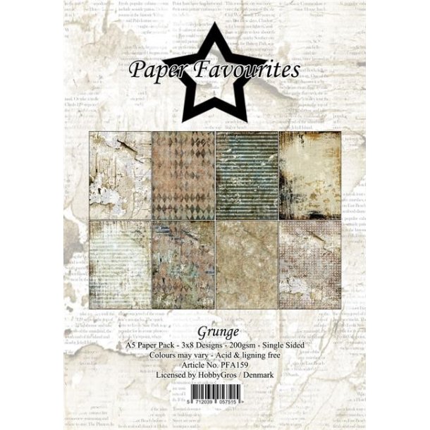 Paper Favourites Paper Pack Grunge PFA159 A5