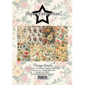 Paper Favourites Paper Pack Vintage Flowers PFA161 A5