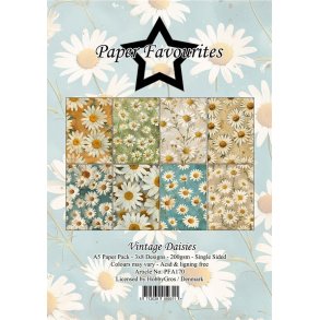 L�S BESKRIVELSE Paper Favourites Paper Pack Vintage Daisies  PFA170 A5 BESTILLINGSVARE