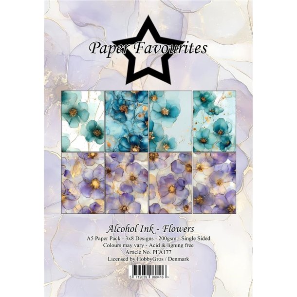 LS BESKRIVELSE Paper Favourites Alcohol ink - Flowers  PFA177 A5 BESTILLINGSVARE