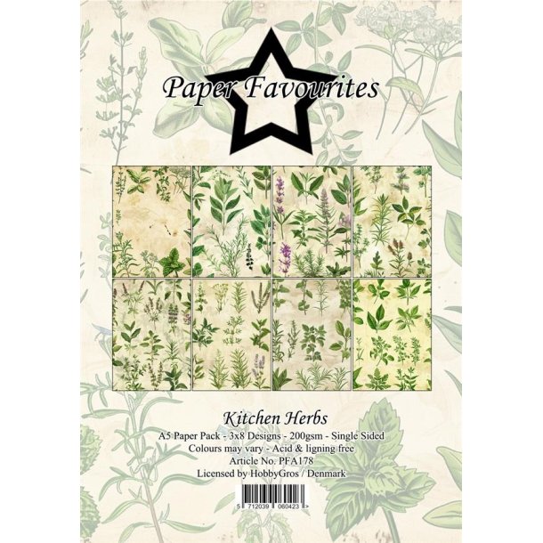 LS BESKRIVELSE Paper Favourites Kitchen Herbs PFA178 A5 BESTILLINGSVARE