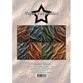 L�S BESKRIVELSE Paper Favourites Leather Texture PFA179 A5 BESTILLINGSVARE