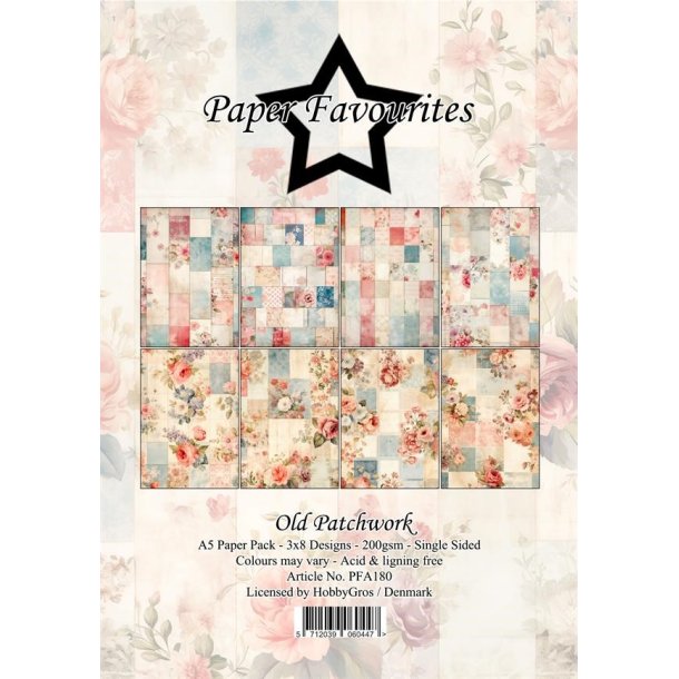 LS BESKRIVELSE Paper Favourites Old patchwork PFA180 A5 BESTILLINGSVARE