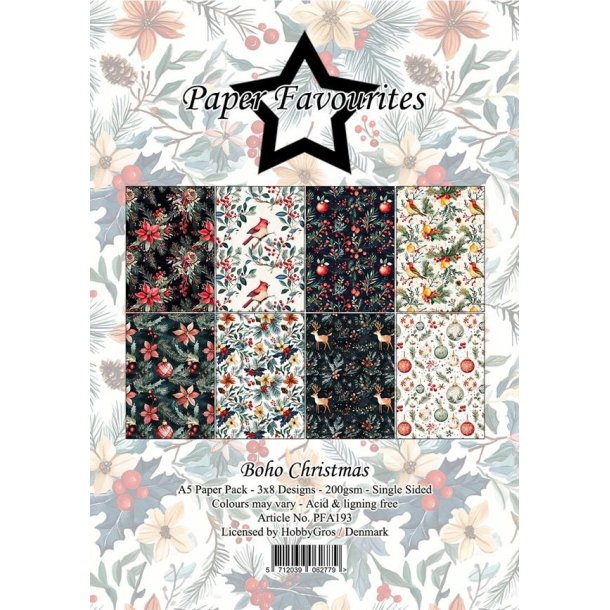 Paper Favourites Paper Pack Boho Christmas A5 PFA193