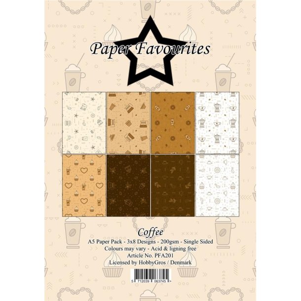 Paper Favourites Paper Pack "Coffee" PFA201 A5