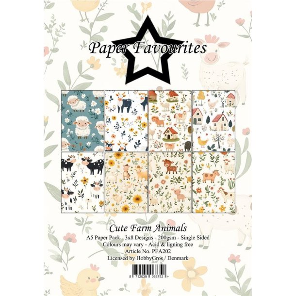 Paper Favourites Paper Pack "Cute Farm Animals" PFA202 A5