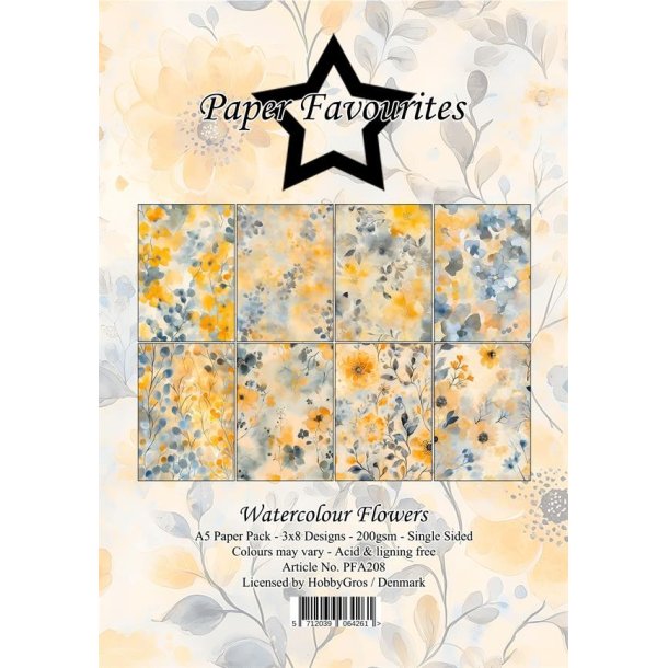 Papirblok Watercolour Flowers A5 PFA208