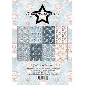 L�S BESKRIVELSE Paper Favourites Paper Pack Christmas Mouse PFA229 A5 BESTILLINGSVARE