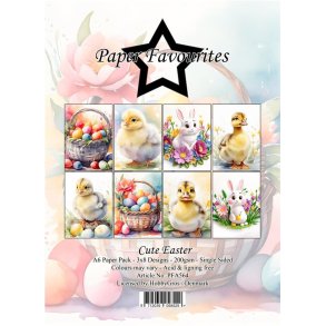 L�S BESKRIVELSE Papirblok PFA564 Cute Easter A6 Paper Favourites BESTILLINGSVARE