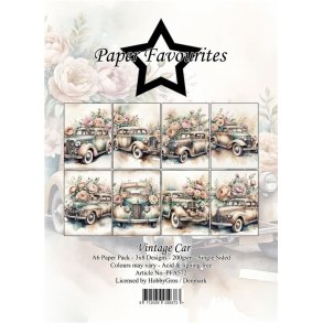 Papirblok PFA572 Vintage car A6 Paper Favourites