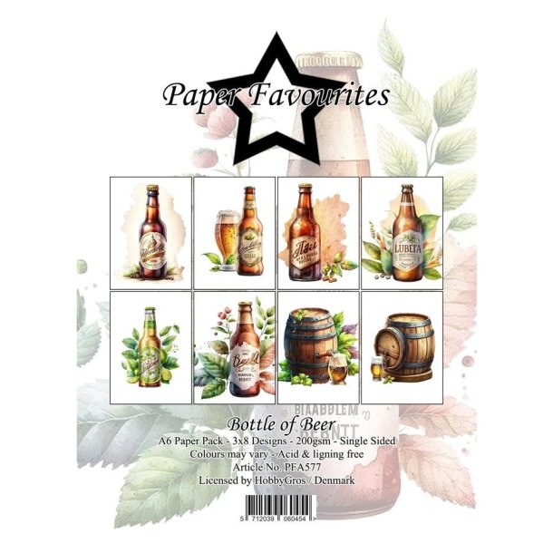  Papirblok PFA577 Bottle of Beer A6 Paper Favourites 