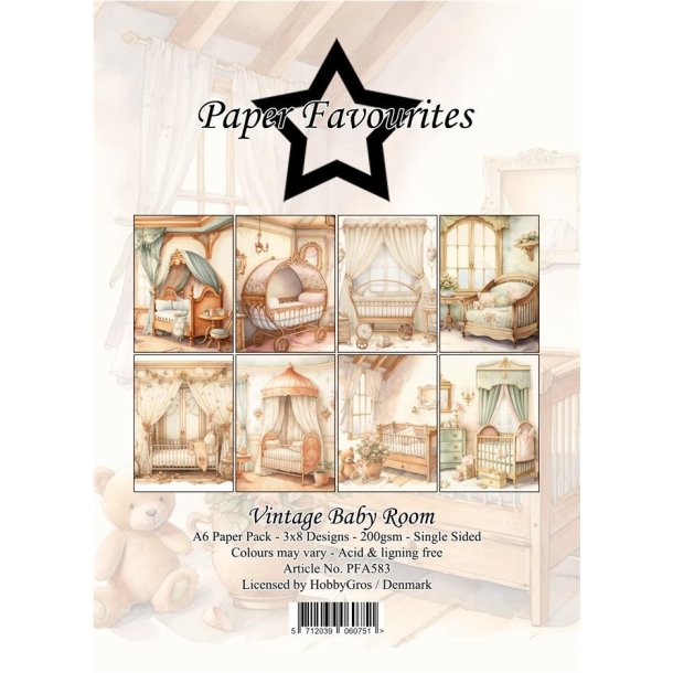 Papirblok PFA583 Vintage Baby Room A6 Paper Favourites 