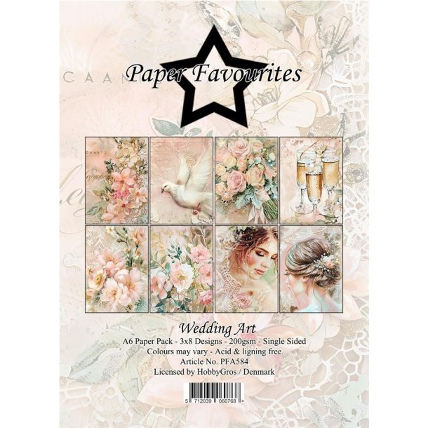 Papirblok PFA584 Wedding Art A6 Paper Favourites 