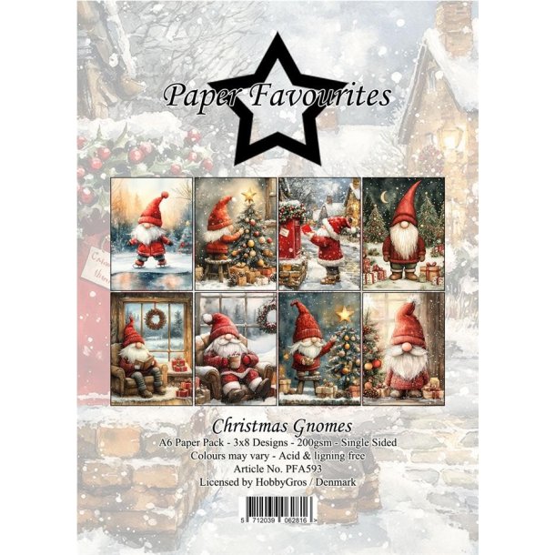 Paper Favourites Paper Pack Christmas Gnomes A6 PFA593
