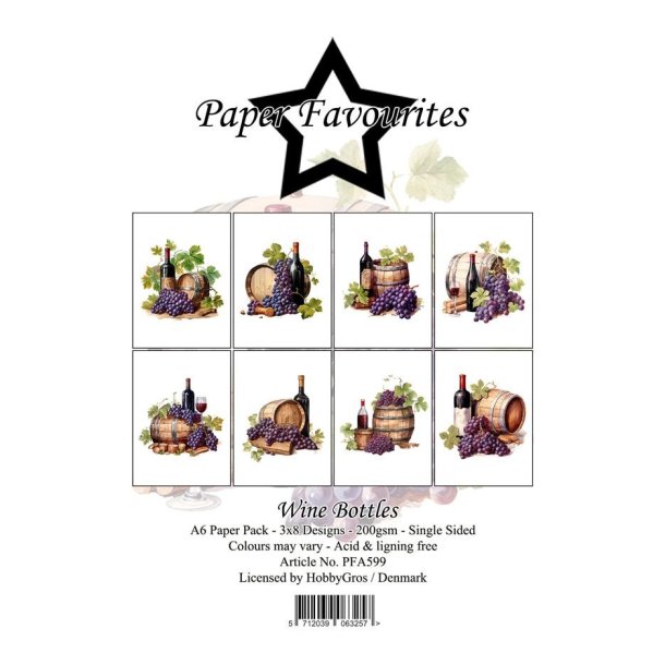 Paper Favourites Paper Pack "Wine Bottles" PFA599 A6