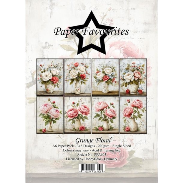 Paper Favourites Paper Pack "Grunge Floral" A6 PFA603
