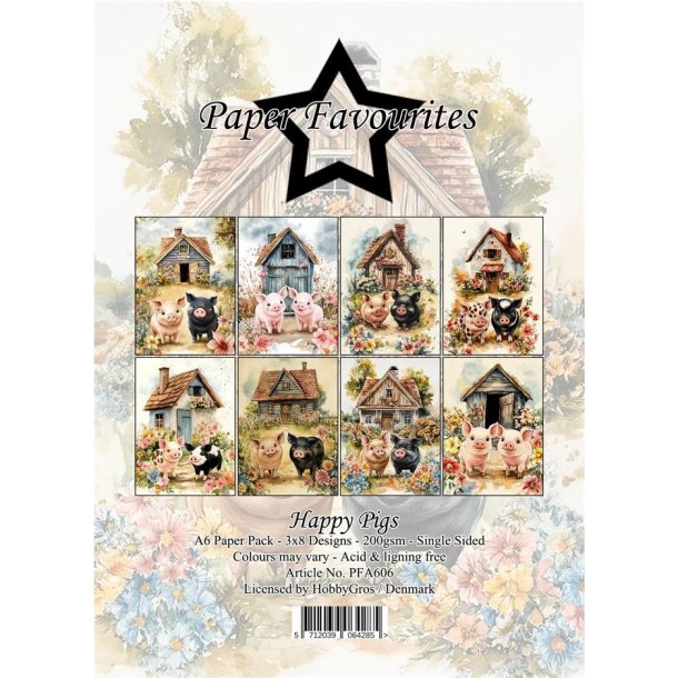 Papirblok Happy Pigs A6 PFA606