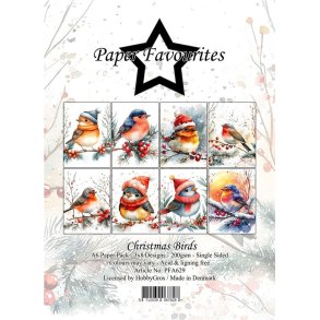 Papirblok PFA629 Christmas Birds A6 Paper Favourites
