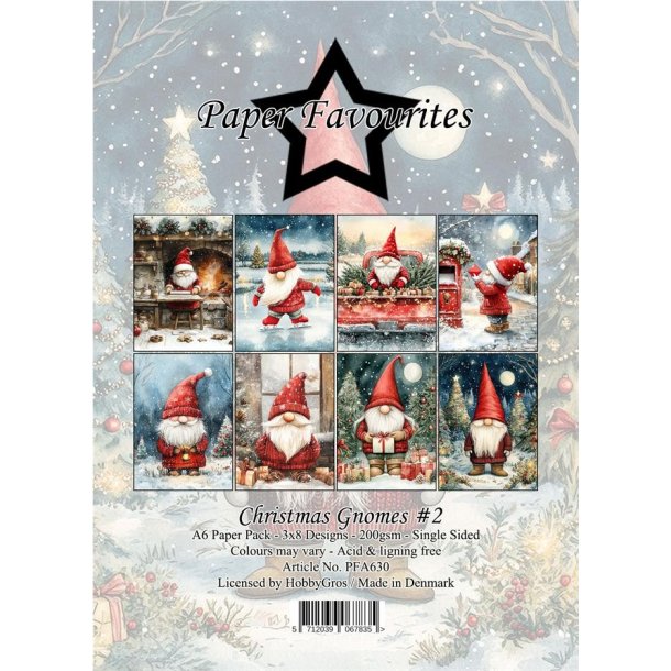 Papirblok PFA630 Christmas Gnomes 2 A6 Paper Favourites