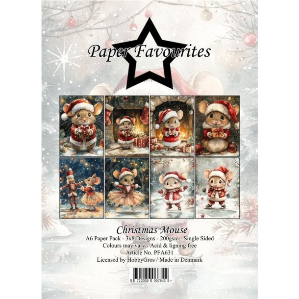 Papirblok PFA631 Christmas Mouse A6 Paper Favourites