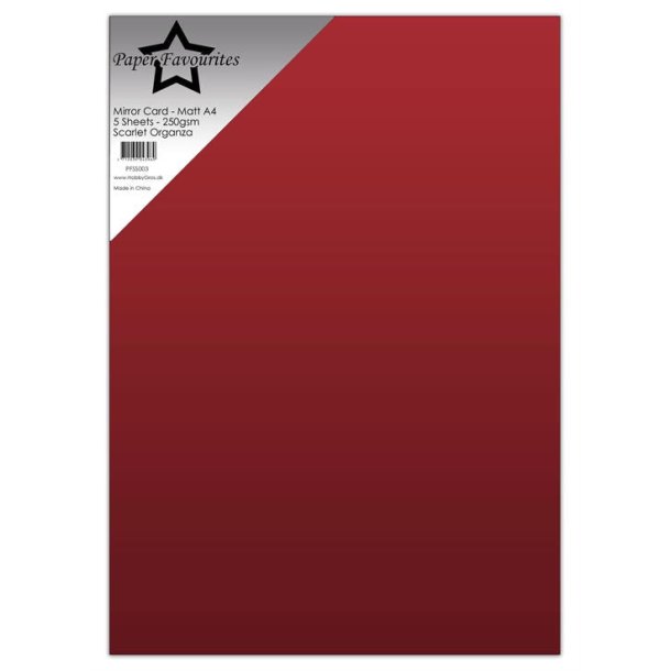 Mirror card mat A4 Scarlet Organza 5ark PFSS003