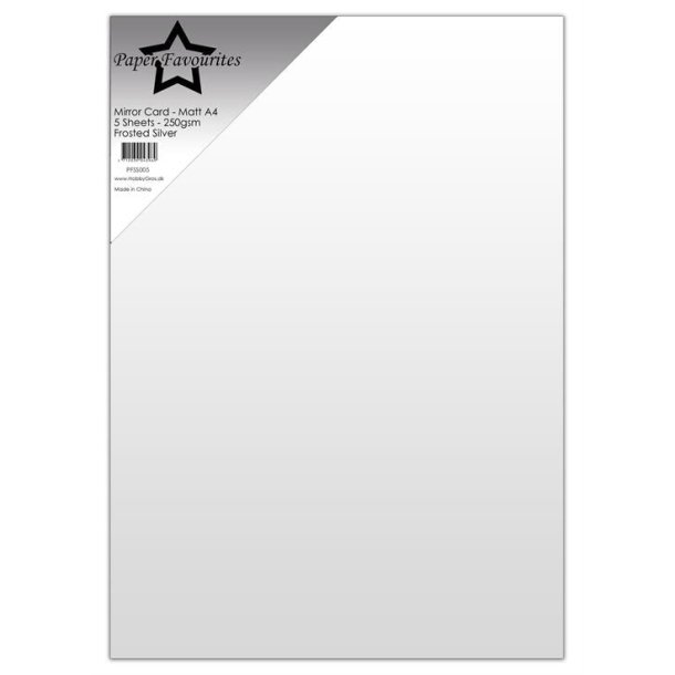 Mirror card mat A4 Frosted Silver 5ark PFSS005