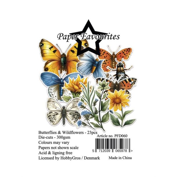 Paper Favourites Die-Cuts "Butterflies &amp; Wildflowers" PFD060