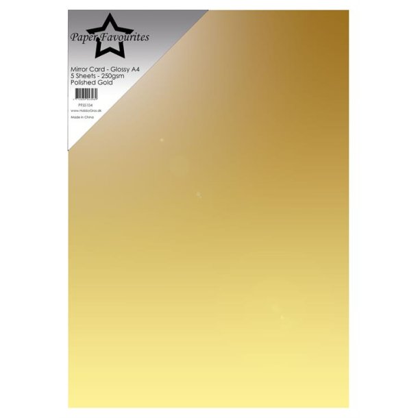 Mirror card Glossy Polished Gold A4 5ark PFSS104