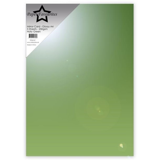 Mirror card Glossy Holly Green A4 5ark 250g PFSS107