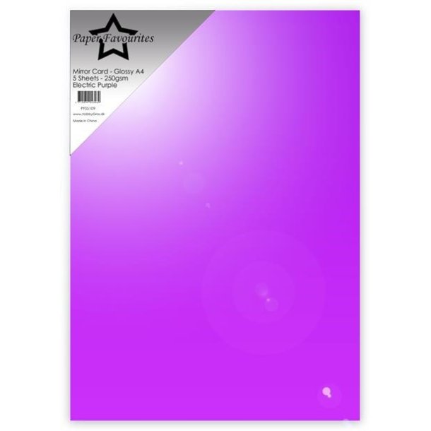 Mirror card Glossy Electric Purple A4 5ark 250g PFSS109