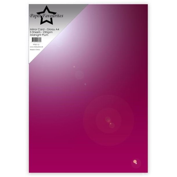 Mirror card Glossy Midnight Plum A4 5ark 250g PFSS012