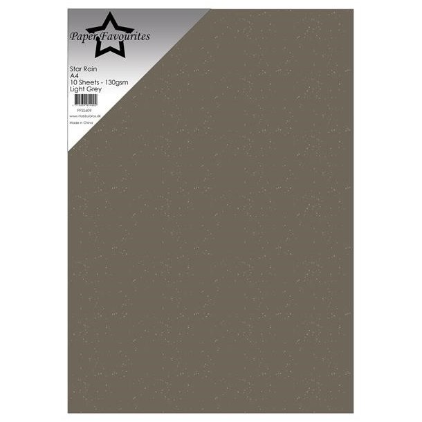 Papir A4 Light Grey Star Rain 10ark SS609