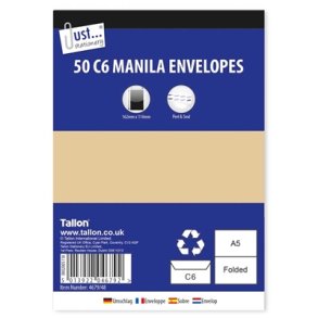 Kuverter C6 - 50 stk natur/genbrug