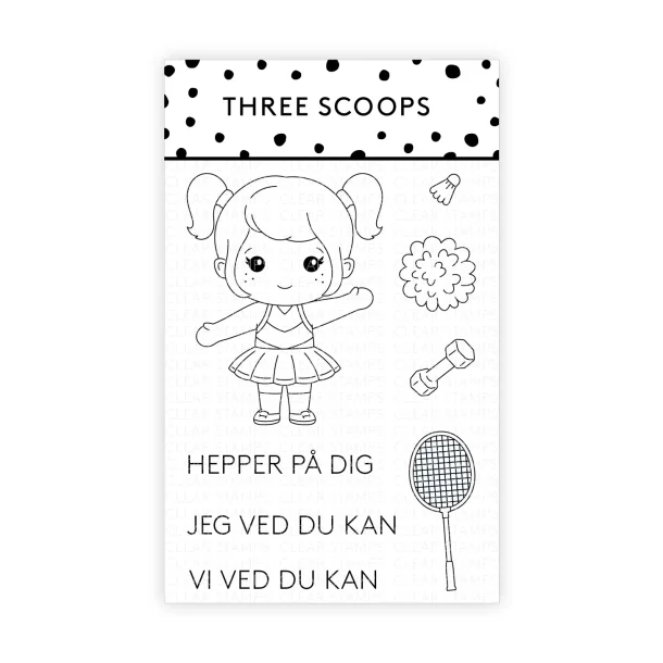 Akrylstempel sr Hepper p dig  pige Three Scoops