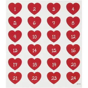 Stickers hjerte tal 