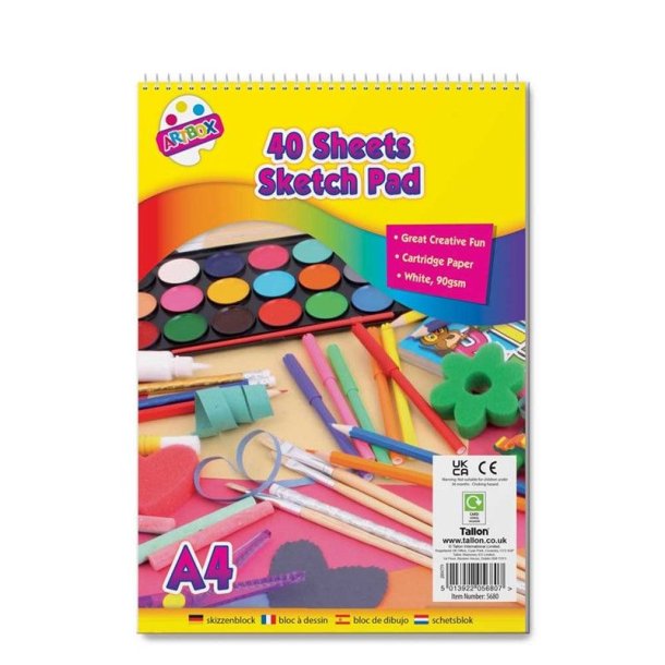 Skitseblok A4 40ark 90gsm