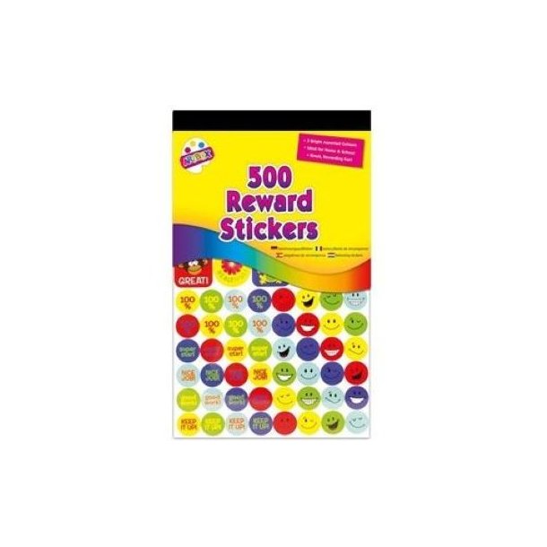 Klistermrker til brn mm. 500stk/pk 