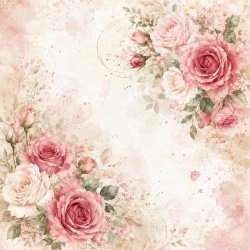 Papirblok Rosernes Poesi 15 x 15 cm - Luna Hobby