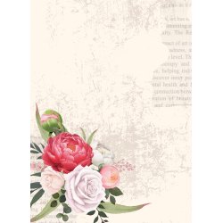 Papirblok A6 Vintage blomster - Luna Hobby