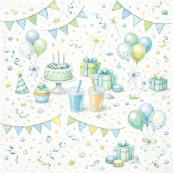 Papirblok Tillykke med f�dselsdagen 15 x 15 cm - Luna Hobby