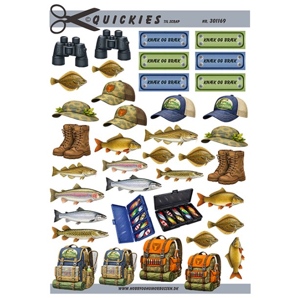 Klippeark Sm� forskellige fiske og jagt motiver Quickies
