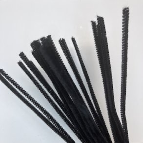 Chenille 6mm x 30cm sort 25stk