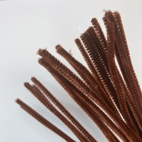 Chenille 6mm x 30cm brun 25stk