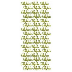 Stickers Tillykke guld 3298 S2