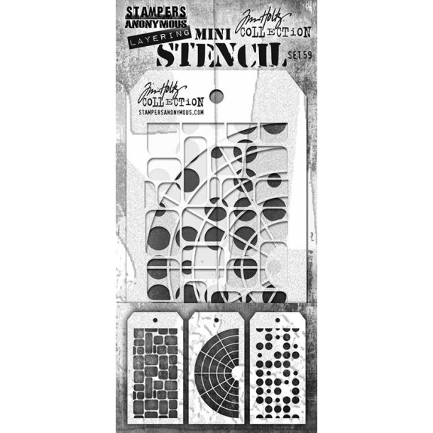 Tim Holtz Mini stencil set nr. 59 MST059