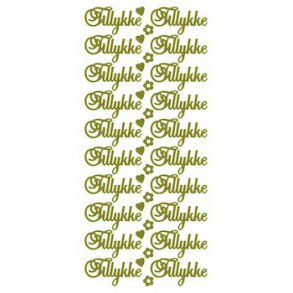 Stickers Tillykke guld 3437 S2