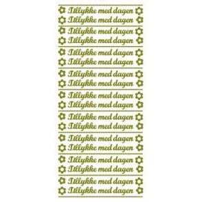 Stickers Tillykke guld 3439 S2